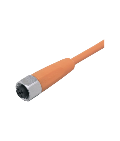 Câble PVC 5m, 1 M12 femelle droit, orange,  250 AC /  300 DC, 4x0,34 mm² (ADOGH040VAS0005E04)