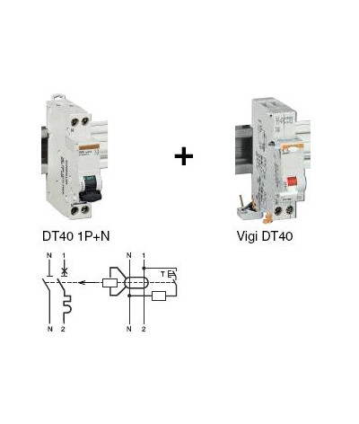 disjoncteur modulaire Multi 9 DT40N 1 pôle plus N 6 A courbe C