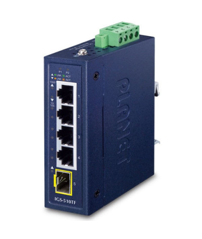 SWITCH.INDUS IP30 P&P 4 X 10/100/1000TX, 1 X SFP, (-40º+75º)