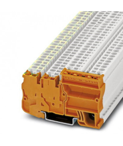 Bloc de jonction d'alimentation orange 1 étage pour conducteur de protection+ 1 étage + signal