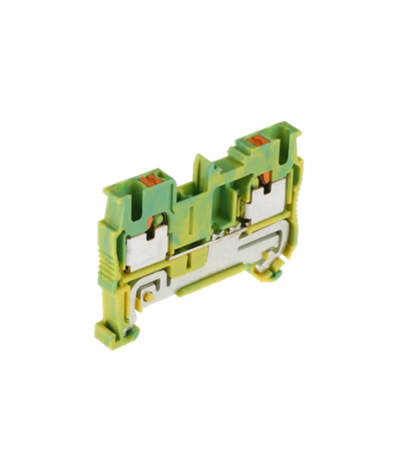 Bloc de jonction vert/jaune de protection à technologie à ressort Push-In - sections nominales : 4mm² rigide ou souple sans embo