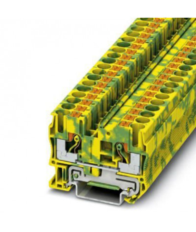 Bloc de jonction vert/jaune pour conducteur de protection à technologie à ressort Push-In - sections nominales : 10mm² rigide ou