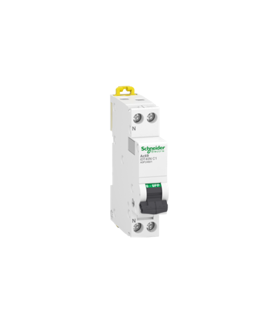 Acti9 iDT40N - disjoncteur modulaire - 1P+N C 1A 6000A/10kA 6000A Icn conformément à EN 60898 - 230 V AC 50/60 Hz / 10kA Icu con