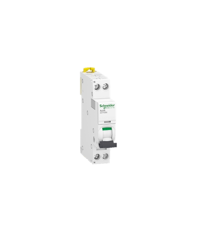 Acti9 iDT40N - disjoncteur modulaire - 1P+N D 2A 6000A/10kA 6000A Icn conformément à EN 60898 - 230 V AC 50/60 Hz / 10kA Icu con