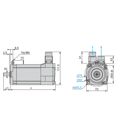 Lexium BSH - servo-moteur - 2,1N.m - lisse IP50 - 70mm - monotour