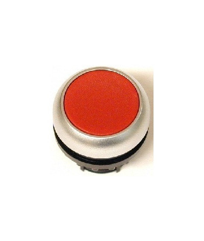 M22-D-R - Bouton-poussoir, plat, rouge, a rappel