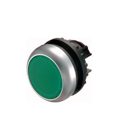 M22-DL-G - Bouton-poussoir lumineux, plat, vert, a rappel