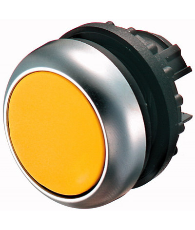 M22-DL-Y - Bouton-poussoir lumineux, plat, jaune, a rappel