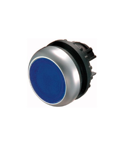 M22-DL-B - Bouton-poussoir lumineux, plat, bleu, a rappel